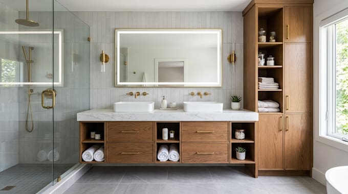 design custom bathroom vanities and cabinet in mozaik software