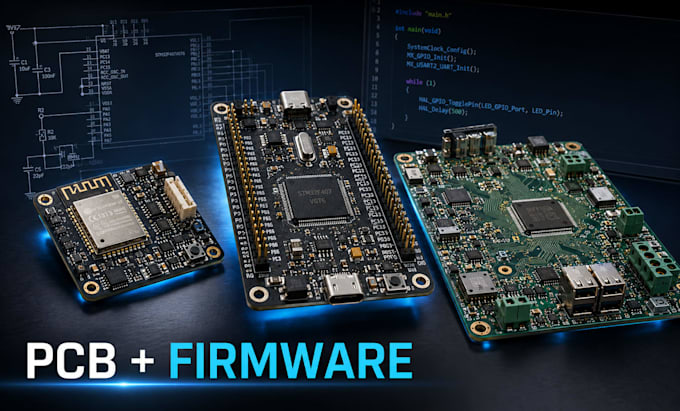 design professional pcb, schematic, layout and mcu firmware for embedded systems