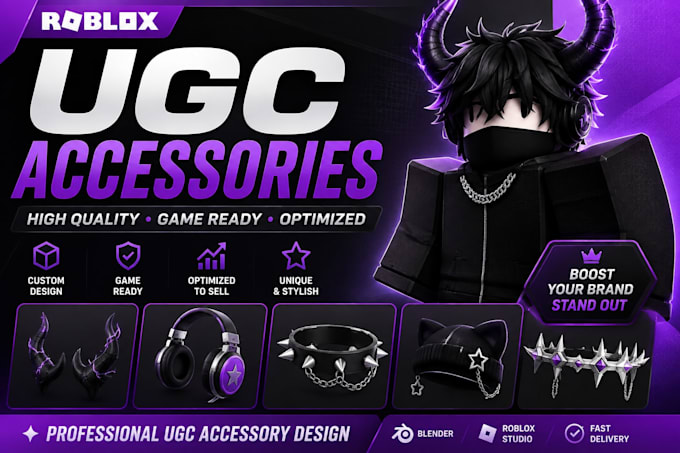 create roblox ugc accessories, custom 3d models