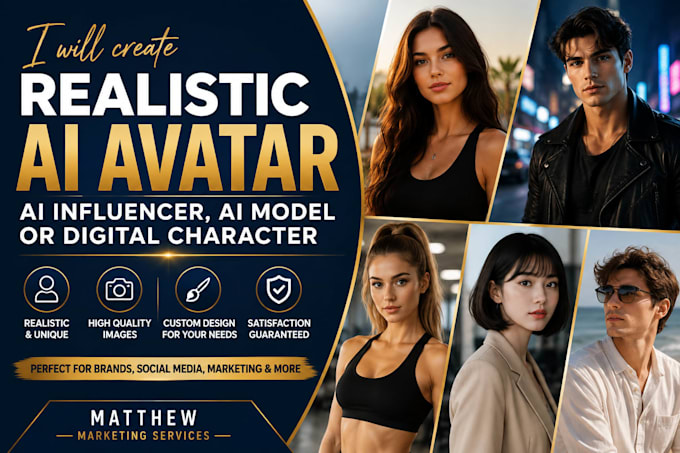 create realistic ai avatar, ai influencer, ai model or digital character