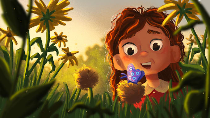 create a childrens book illustration in any style