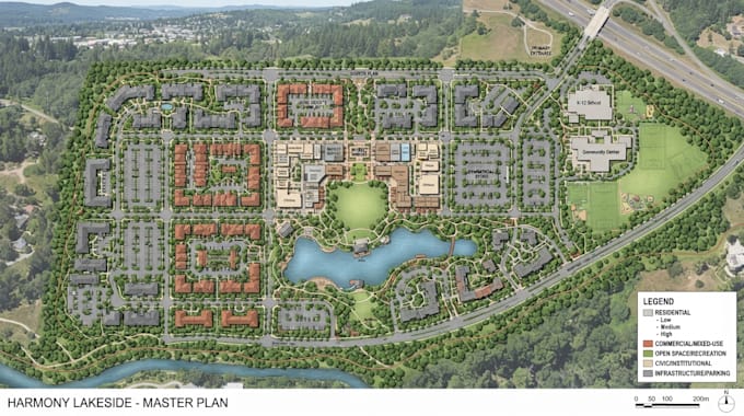 design architectural site plan, master plan, landscape plan and site layout