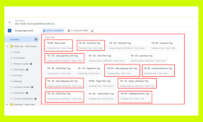fix or setup meta pixel, capi, ga4 and server side tracking