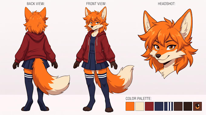 create a custom furry reference sheet for your fursona