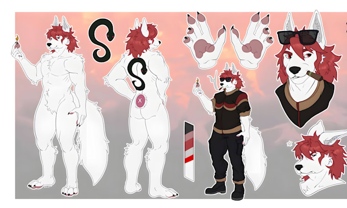 draw furry reference sheet, fursona ref sheet furry character sheet commission
