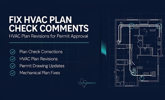 fix hvac permit plan check comments and revise hvac plans for approval