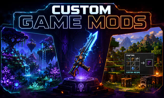mod minecraft, terraria, starbound with custom biomes, weapons, items