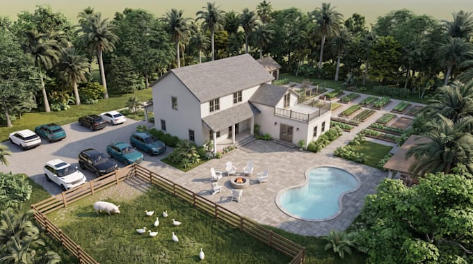 design 2d site plan,3d landscape design, farm design, park