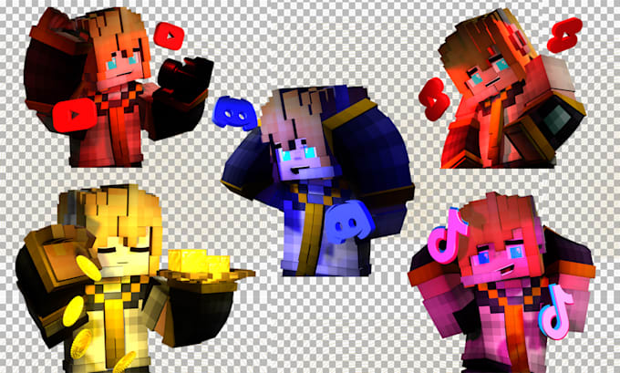 make minecraft skin render, themed render