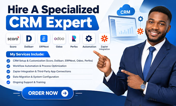 setup scoro dolibarr erpnext odoo crm perfex automation zapier integration