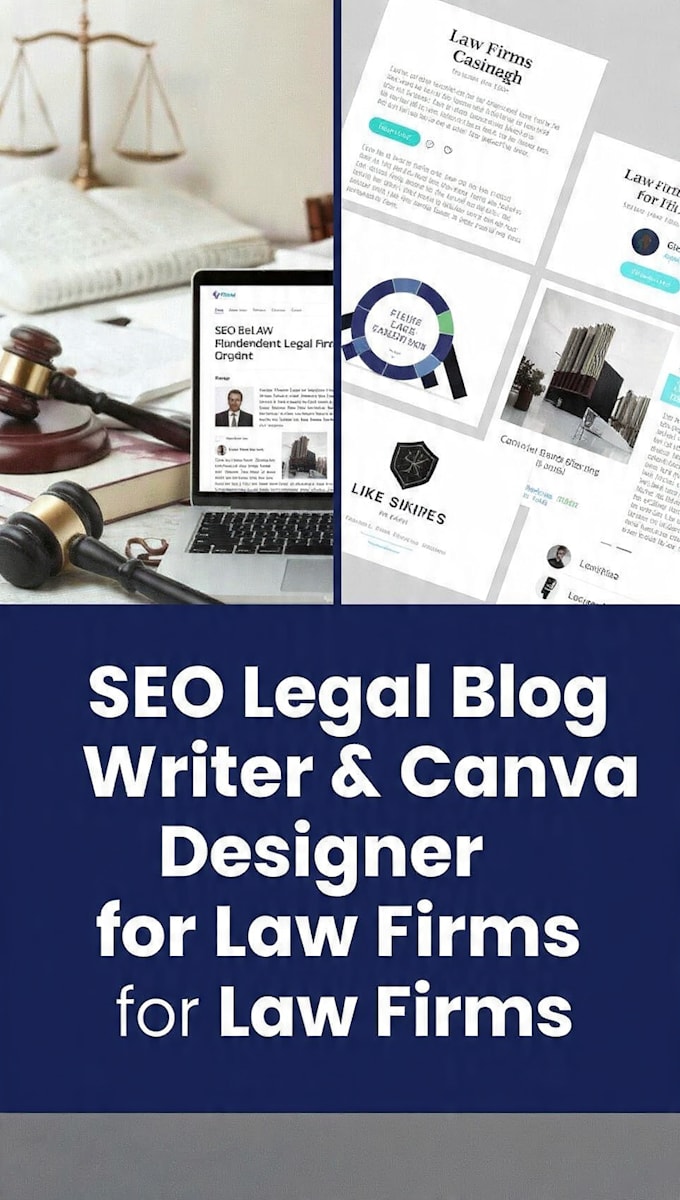 write SEO legal blog articles and design canva posts for law firms