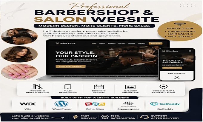 create a modern barbershop website
