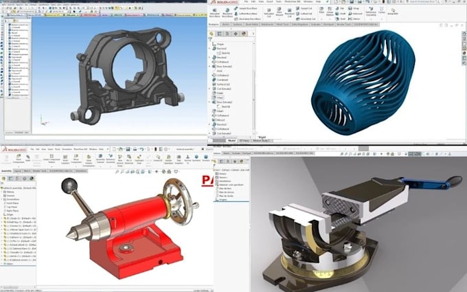 do 3d parametric cad mechanical model solidworks design for step file printing