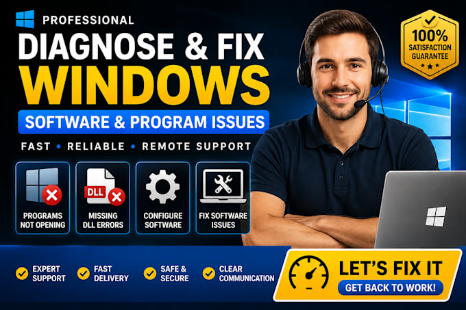 diagnose fix windows programs not opening missing dll configure software issues