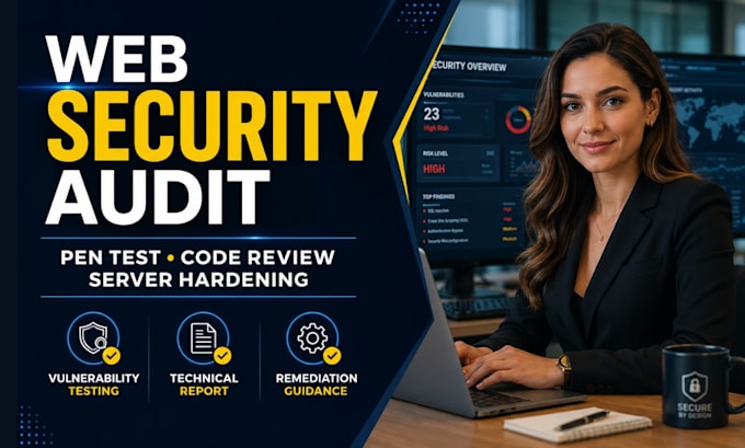 do code review web security penetration testing, server hardening, audit report