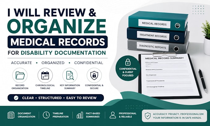review and organize medical records for documentation