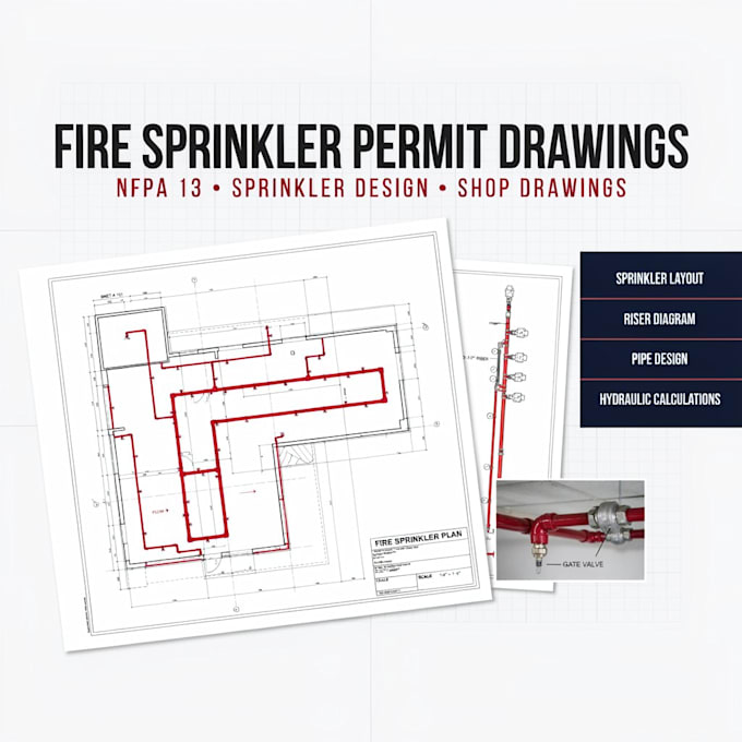 create fire sprinkler permit drawings and nfpa 13 design plans
