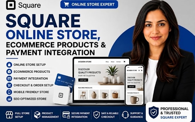setup square online store ecommerce website product and payment integration