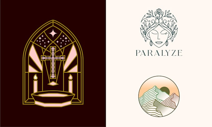 create a unique monoline art logo for your brand