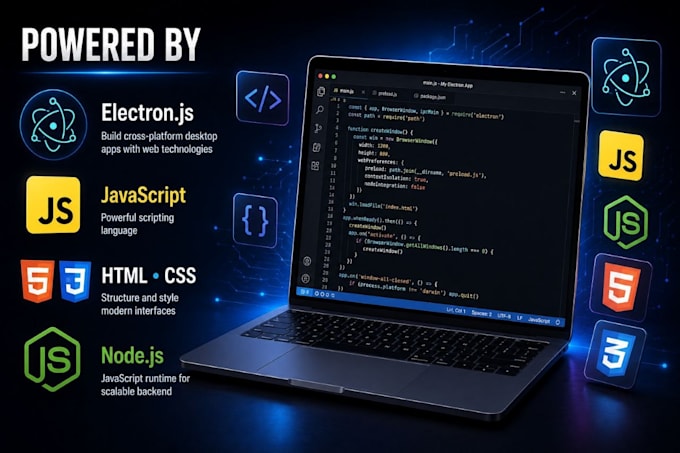 build a custom electron js desktop app for windows mac and linux