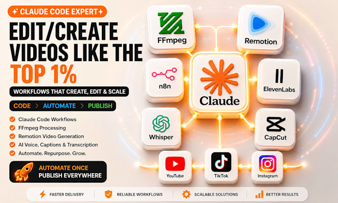 build claude code ai video editing automation with ffmpeg and remotion