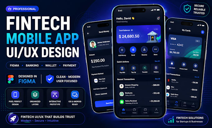 design fintech mobile app UI UX in figma
