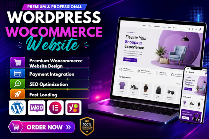 build wordpress woocommerce website, webshop website, woocommerce online store