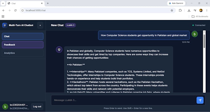 develop an ai chatbot for your website using python