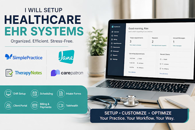 setup simplepractice jane therapynotes carepatron healthcare ehr