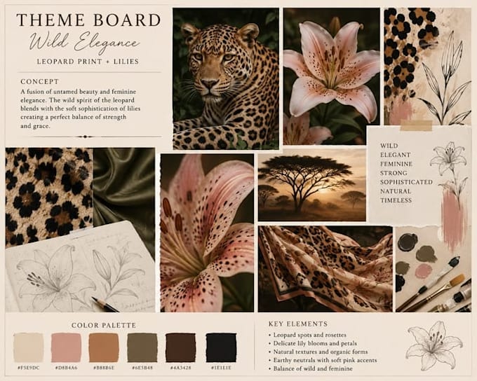 develop a unique fashion collection, concept, theme, and mood board