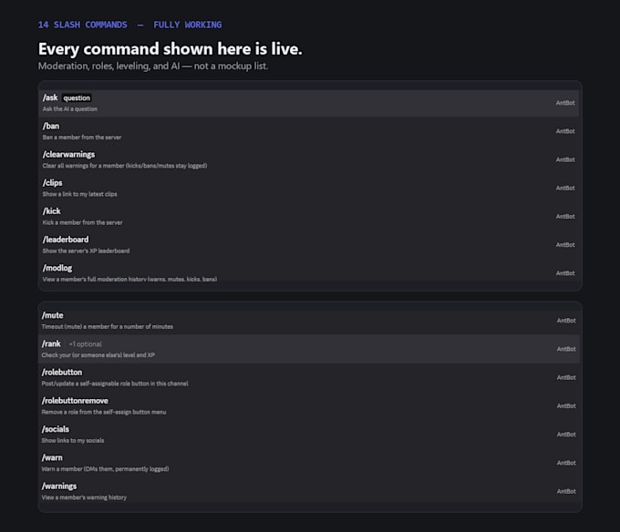 build a custom discord bot for your twitch or kick stream