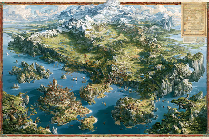 draw a fantasy map illustration