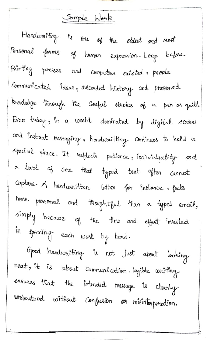 do professional and neat handwritings