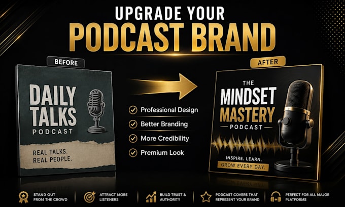 design professional podcast thumbnails and cover art