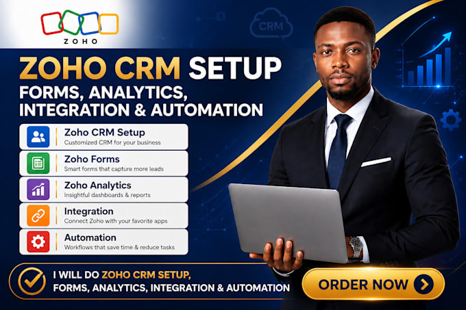 setup zoho CRM setup forms analytics integration automation