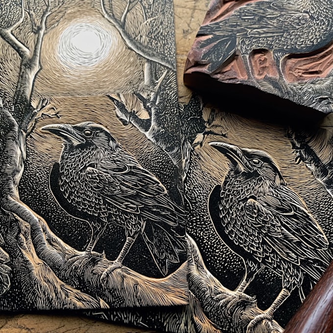 create a handmade linocut portrait from your photo