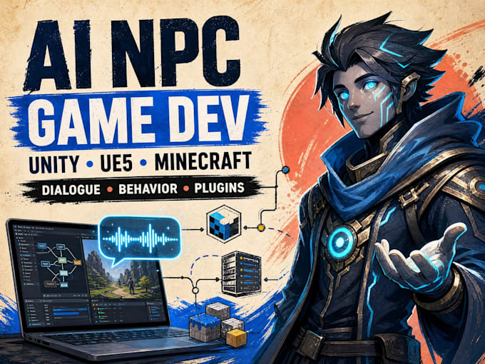 build ai npcs, minecraft plugins, fix game mod game systems for unity and unreal
