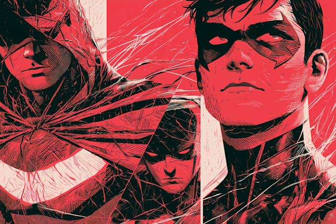 create epic superhero graphic novel art