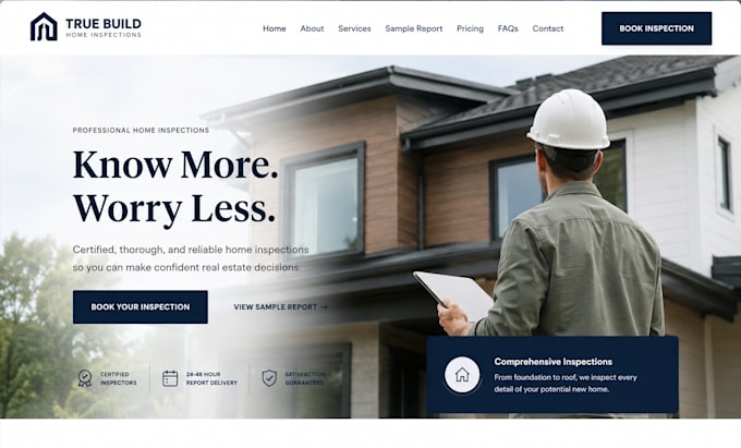 build wix building inspector website squarespace home inspection website