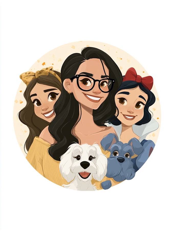 create a disney cartoon illustration