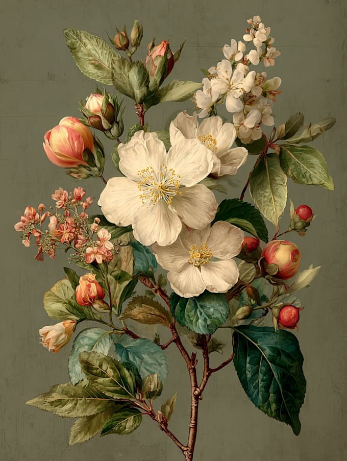 draw detailed botanical and floral illustrations