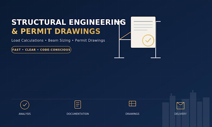 do structural engineering, calculations, beam sizing and permit drawings