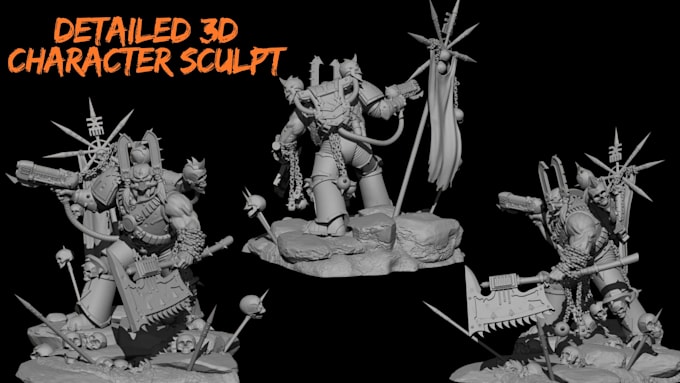 create custom 3d miniatures and character sculpts for 3d printing