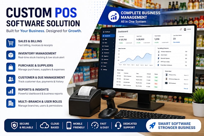 build custom pos software with inventory and billing system