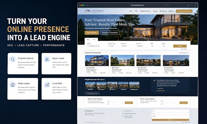 build a lead generating real estate website for realtors