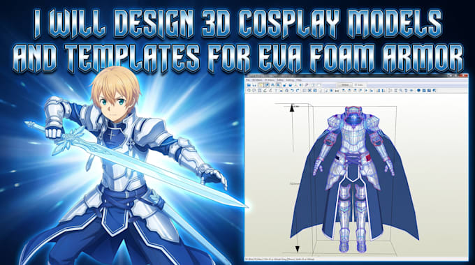 design 3d cosplay models and templates for eva foam armor