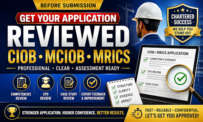 review, ciob, mciob, mrics, apc application, cpd and case study