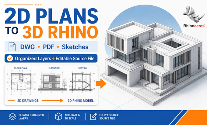 create architectural 3d models in rhino from plans