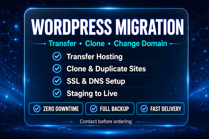 migrate wordpress website, transfer hosting or change domain