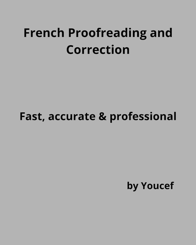 proofread and correct your french text